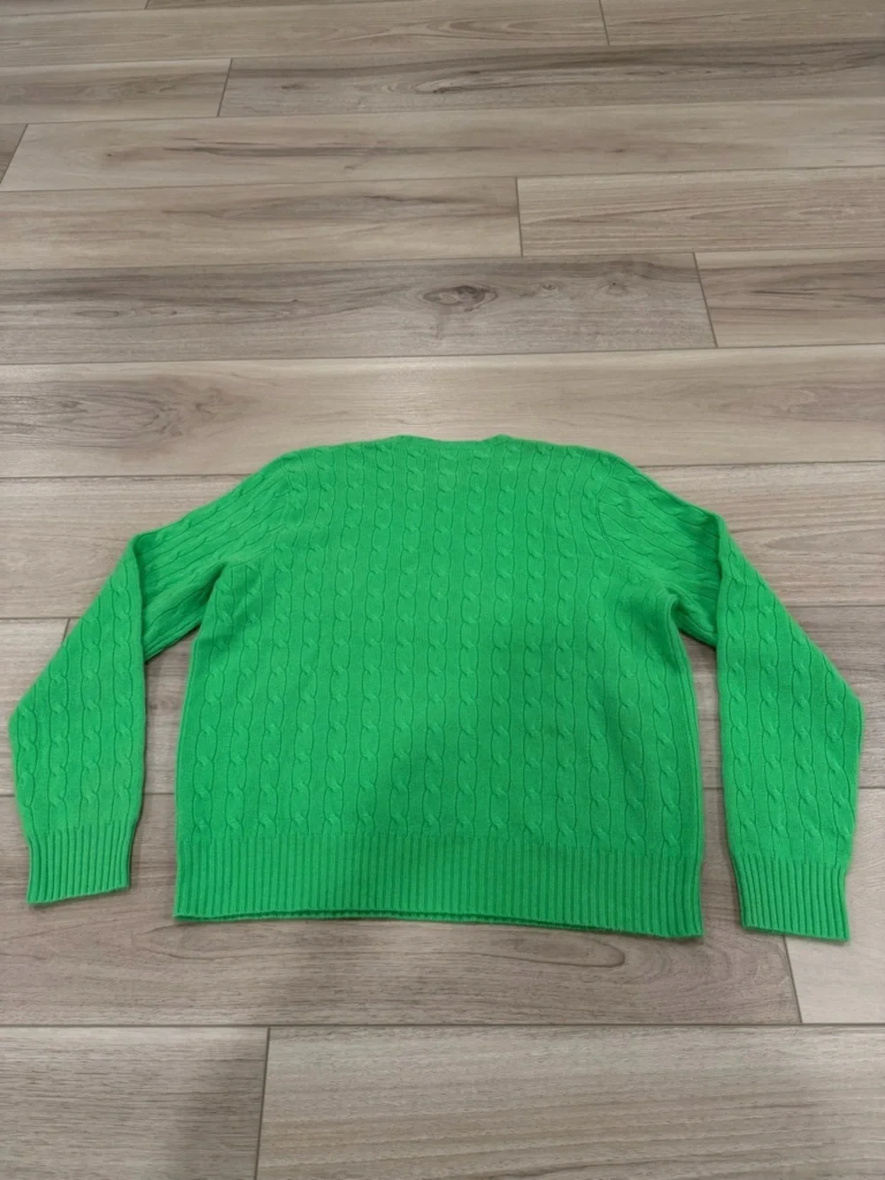 $498 Polo Ralph Lauren Men's The Iconic Cable-Knit Cashmere Jumper, Green, XL